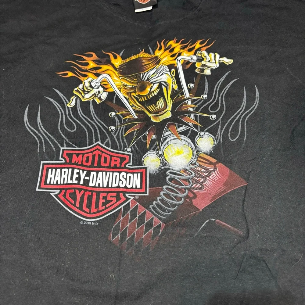 Harley‎ Davidson Psycho Clown Jack in Box Lafayette LA Cajun -D T-Shirt 2xl